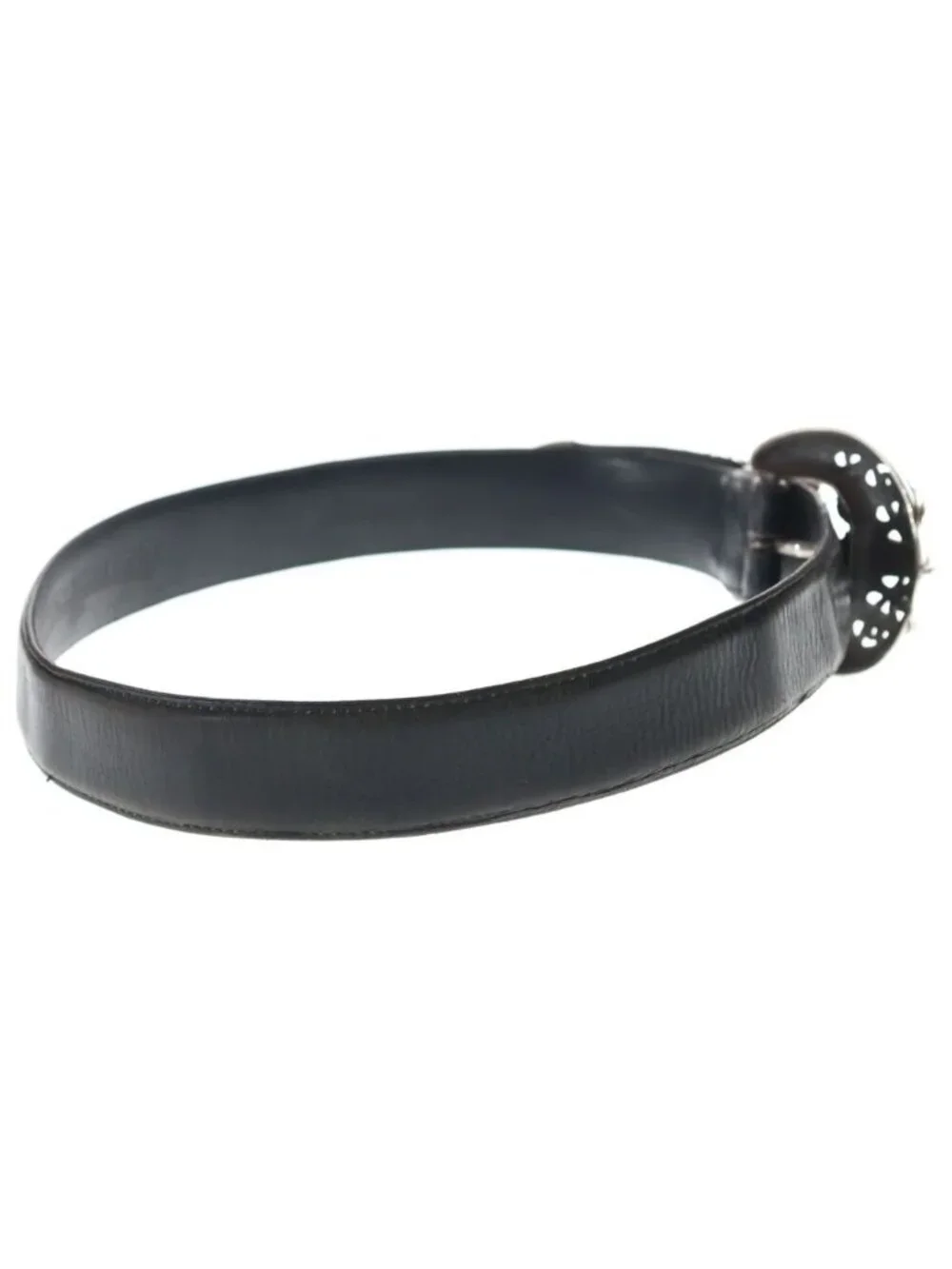 Chrome Hearts 1.5 Blt Talon Leather Belt Black Silver